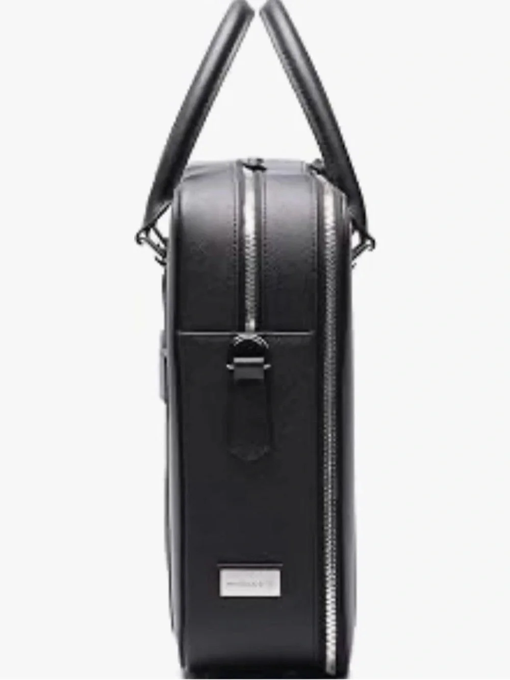 Maverick & Co Manhattan Double Zip Leather Briefcase Black/Red